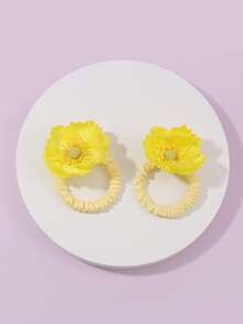 زوج من أربطة الشعر الزهرية البوهيمية، متعددة الاستخدامات وجميلة للاستخدام اليومي، حاملات ذيل الحصان، أربطة الشعر المطاطية، حبال الشعر، ربطات الشعر المطاطية