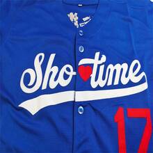 ST John's Shamrocks Camiseta de béisbol para hombres 17# Shotime Camisa de estilo hipster hip hop azul con costuras, de tela elástica - Bordado delicado, estilo deportivo retro, de moda, casual, con hebilla frontal suelta, adecuada para béisbol y actividades temáticas casuales