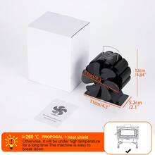 迷你六叶壁炉风扇 热风炉风扇 柴火燃烧器风扇 静音高效家用热量分布 - 均碼 - 查看 13