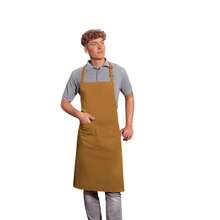 Basic Pocket Bib Apron (Camel) - Coffee Brown - View 1