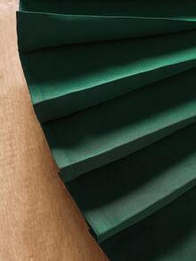 Girls' Fashionable Versatile Casual Pleated Skirt, Suitable For Daily Wear, Parties, Outings - Dark Green - View 9