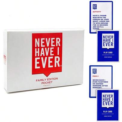 1 pieza Nunca lo he hecho Edición Familiar Juego de Cartas de Bolsillo | Juego Familiar Divertido para Noches de Juegos | Para 3+ Jugadores | Juegos de Fiesta Creativos de Navidad, Halloween y Fiestas para Adolescentes y Adultos