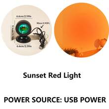1pc Usb Power Led Sunset Projection Light,Sunset Atmosphere Lamp, Led Night Light Projector For Photography/Selfie Party Decor,Home Decor,Living Room Decor, Bedroom Decor,Camping Decor,Wedding Decor, Gifts For Women,Girls,Friends,Family,Room Wall Decor Sunset Light