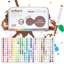 1 pieza Marcador de punta suave de acrílico líquido directo, 288 colores, lavable, para uso estudiantil, no transparente, alta cobertura, gran capacidad, bolsa de tela de alta gama, pincel para pintura infantil, bolígrafo acuarelable, regalo de cumpleaños y vuelta al colegio para niños y niñas - Marcador acrílico líquido recto - Ver 9