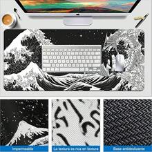MOYAC Mouse Pad para Juegos XXL (300 * 800 mm), Alfombrilla Ratón Impermeable y Antideslizante, Suave y Cómoda, Accesorio de Escritorio, Mousepad para Oficina, Computadoras, Laptops (Olas de Kanagawa) - Vista de Kanagawa - Ver 11