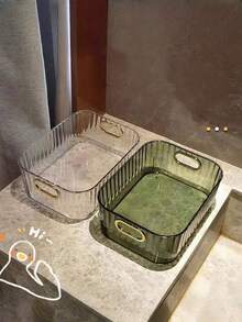 Ensemble organisateur de maquillage 2025 neuf 10 pièces, boîte d'affichage avec bordure dorée et roulettes, rangement cosmétique esthétique, cadeau parfait pour elle, essentiel pour le dortoir et la coiffeuse