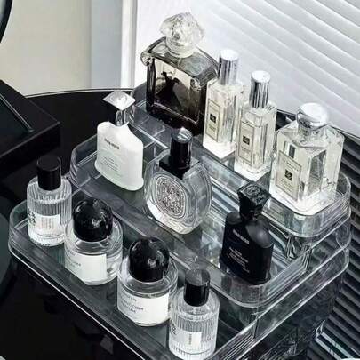 Expositor de Perfumes Cosméticos 3 Andares Multiuso Organizador Prateleira Diamante Acrílico Porta Maquiagem Beleza