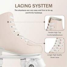Milky Way Women's Roller Skates With Light-Up Wheels, Men's, Adult, Beginner Outdoor Quad Roller Skates, Classic Double Row Roller Skates - Thịt hồng - Xem 6