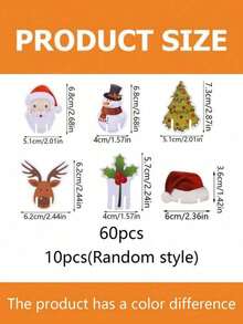 60/80个2025圣诞快乐香槟酒杯帽子卡片，圣诞派对晚宴纸质标签座位卡餐桌装饰，家居装饰 - 彩色 - 查看 12