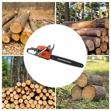 22In 2-Stroke Gas-Powered Chainsaw 60CC Chainsaw With Single Cylinder & Air-Cooled Engine, 2.8KW/10000rpm Powerful Chain Saws Set For Cutting Wood Or Pruning Branches - Orange - View 7