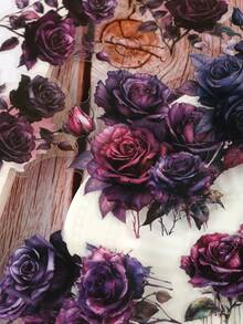 1 Pack Of Rose Flower Notebook Stickers, Retro Creative Aesthetic Stickers, Holiday Gifts, DIY Decorative Collage Handmade Materials, Personalized Scrapbook School Stationery Supplies Fantasy Theme, Asymmetrical Shape, Floral Decoration