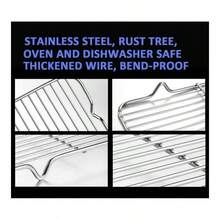 Grilling Rack Heavy Duty Wire Grate Oven Roasting Rack 5.3x 8.75 Inch Rectangle Baking Cooling Steaming With 4 Stainless Steel Rack 5.3X8.7522.2X13.5cm - 5.3"*8.75" - View 6
