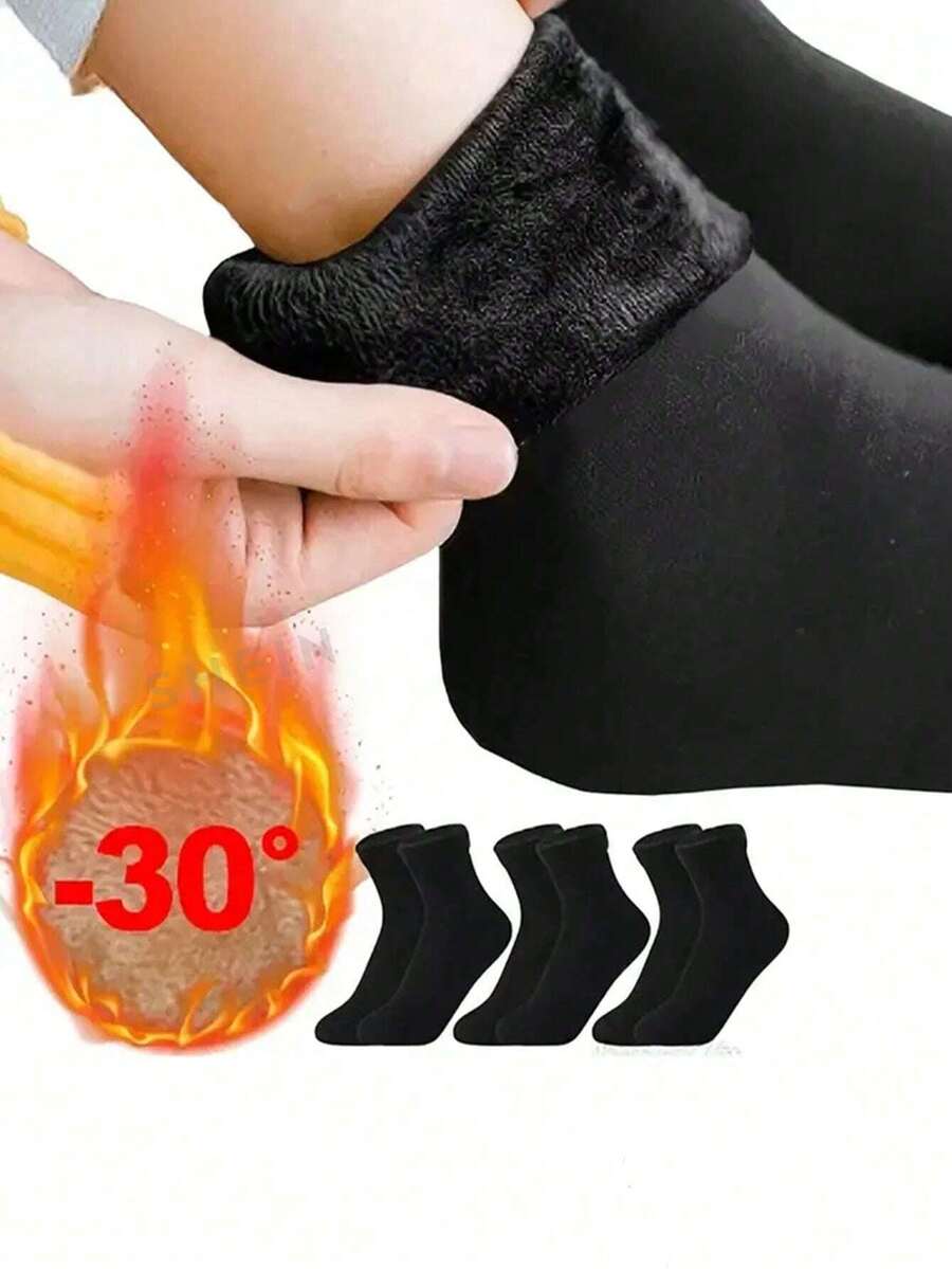 1/5/10 paia, calze alla caviglia neutre, con fodera in lana, calde e confortevoli, calze neutre universali per uomo e donna, morbide e alla moda, confortevoli e calde, calze invernali imbottite e calze spesse per l'inverno, calze da neve con fodera in pile nero, calze per stivali da neve invernali, calze soffici, calze da donna, adatte per l'inverno freddo e l'uso quotidiano, calze calde e accoglienti