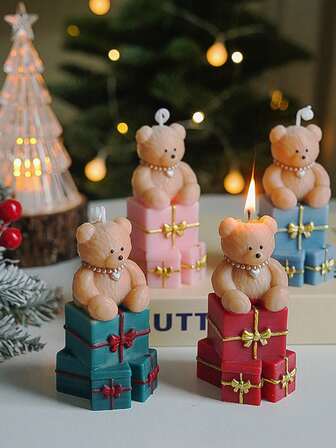 2pcs New White Snowman Candle Set, 1pc Small Bear Candle (9.6cm/3.77in) Scented Candle, Smokeless Candle, Creative Shaped Candle, For Gifts, Souvenirs, Christmas Gifts, Home Decor, Vintage Decor, Winter Gifts, Christmas Decorations, Christmas Decor, Christmas Gifts, Room Decor, Candle, Candles, Gifts, Scented Candles, Home Decoration