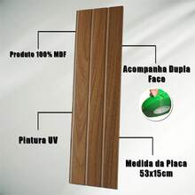 100 Freijó MDF Boards 45x11 Easy Installation Adhesive Slatted Panel - 弗雷霍 - 查看 3