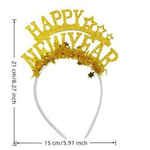 1pc2026 New Year Hair Clips - Happy New Year Party Headbands For New Year's Eve, Creative Photo Props