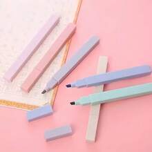 6/12pcs Random Color Muted Neon Highlighter Pens, Rich Color Vintage Style Bright Markers, Large Ink Capacity, Suitable For Students Back To School