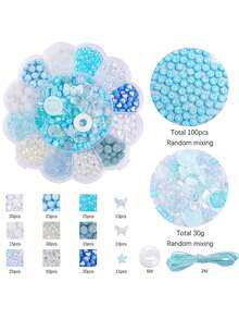 Acrylic Round Beads Box Kit, Pearl Beads Kit For Jewelry Making, DIY Bracelets Necklaces Rings, Friendship Gifts Mobile Phone Pendant Decorate Accessories