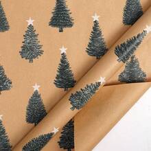 1pc 300x43cm Christmas Gift Wrapping Paper With Reindeer, Santa Claus, Christmas Tree Patterns, Gift Packaging Decoration Paper, Christmas Wrapping Paper, DIY Gift Decoration, Handmade Packaging Paper, Easy To Protect Items, Gift Box Filling, Party Decoration - Christmas Style Design, Durable Packaging, Holiday Packaging, Holiday Decoration