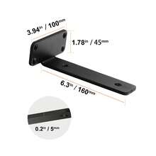 Shelf Bracket, 16cmL X 10cmW X 4.5cmH 6 Pcs, Heavy Duty Floating Shelf Brackets, Brackets For Shelves, 5mm Thick Matte Black L Shelf Bracket,Steel Shelving Brackets With 72.6 Kg Load Capacity - Black - View 10