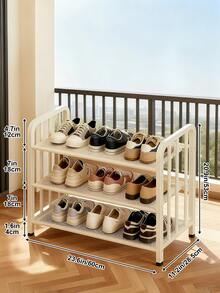 Durable Stable Shoe Rack, 3-Tier Shoe Organizer, Metal Shelf For Organization And Storage, Shoes Rack For Front Door Entrance, Shoe Shelf For Closet Organizer, Elegant Shoe Rack Organizer, Shoe Storage For Bedroom Living Room Bathroom Garage & Corridor, Shoe Rack For 9 Pairs, Sturdy & Durable - White - View 4