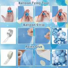 Set de Globos para Decoración de Fiestas Kit de Globos con pegatinas de mariposa, Decoración de Globos al Aire Libre para Bodas,Fiestas de Cumpleaños,Baby Shower,Aniversario Para Mujeres, Niñas, decoración dulce y elegante para eventos al aire libre o en salón - Azul claro - Ver 4