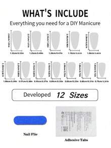 24 piezas de uñas postizas con forma de almendra en caja de regalo, con diseños creativos de Halloween como telaraña negra, murciélago, fantasma blanco, luna, gato negro, etc. Incluye 1 pieza de lima y 1 pieza de pegamento de gelatina. - Multicolor - Ver 5