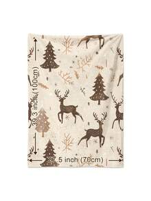 Manta de Natal vintage minimalista com estampa de rena, pinheiro e outros animais. Macia e quentinha, perfeita para todas as estações do ano. Ideal para sala de estar, sofá, poltrona, quarto, viagens de carro, camping, escritório e decoração de casa. Ótima opção para presentear. - Multicolorido - Ver 10