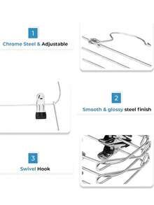 3/4/5/6-Layer Multifunctional Metal Hanger For Storing Skirt Clips & Pants Clips, White Clips Storage Organizer, Wardrobe Closet Organization, Space Saving Solution For Small Closet, Dorm Room, Apartment, Home Bedroom Decor, Autumn Cozy Refresh Essentials For Women, Teens, Organizers