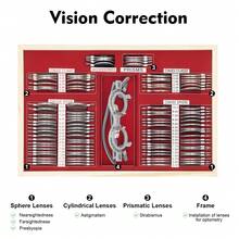 104 PCS Optical Trial Lens Set Kit With Trial Lens Set, Carrying Case And Eye Chart For Applications Including Farsightedness, Nearsightedness, Presbyopia, 14.9*10.6*2.36 Inches - Silver - View 5