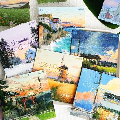 15 قطعة ملصقات من نوع PET بطراز لوحات المناظر الطبيعية للغروب، مناسبة للألبومات والدفاتر المكتبية وأعمال الفن اليدوي والقرطاسية والمخططات، ملصقات زخرفية متعددة الاستخدامات