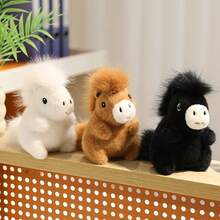 1个可爱坐姿毛绒小马摆件，柔软卡通马玩偶，桌面伴侣，减压玩偶，儿童毛绒玩偶，生日/圣诞节/情人节礼物 - 彩色 - 查看 3