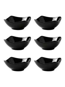 2pcs/4pcs/6pcs/8pcs/10pcs White Salad Bowls And Plates Set, Reusable PP Plastic Bowls And Plates, Suitable For Cold Dishes, Cooked Food, Desserts, Party Food, Stackable Storage, Suitable For Family Gatherings, Hotels, Microwave , Outdoor RV/Camping Picnic Parties, Lightweight Portable, Reusable, Foldable, Summer Wedding Tableware - Black - View 12