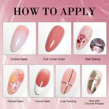 LIMEGIRL Gradient Painting Gel Set, 9 Colors Ombre Gel Nail Polish For Ombre Nails ,Wash-Free Painting Gel Set French Manicure DIY Nail Art,Off Gel Polish Kit For Salon And Nail Art DIY At Home - 彩色 - 查看 3