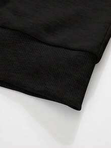 男士连帽拉链卫衣，休闲宽松套头衫，加厚设计，适合春秋季穿着，长袖上衣 - 黑色 - 查看 6