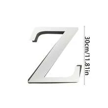 Silver Mirror Alphabet A-Z Wall Stickers - 10/15/20/30cm Tall Letters & Symbols Sold Separately, Dual-Layer Design: Reflective Acrylic Top + 1cm Thick Foam Base With Adhesive, Apply Together For 3D Effect Or Use Only Mirror Layer, Create Custom Words On Walls/Windows, Ideal For Marriage Ceremony Initials, Inspiring Messages In Work Areas, Romantic HOME Displays