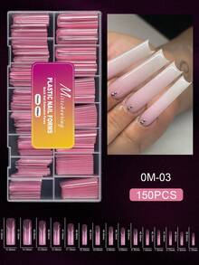 150 de bucăți, forme lungi de balet/pătrate/sicriu/migdală/stiletto/ovale roz, reutilizabile, pentru extensii de unghii, transparente, lucioase, acoperire completă, gel de formare rapidă, instrumente pentru extensii de unghii artificiale pentru gel UV, mucegai pentru construcție rapidă, forme pentru vârfuri de unghii false, accesorii pentru unghii, instrumente pentru unghii, instrumente pentru arta unghiilor, înapoi la școală, unghii, instrumente pentru unghii prin presare - Roz - Vizualizare 18