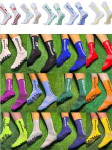 1Pair/ Men's Soccer Socks Anti Slip Non-Slip Grip Pads For Football Basketball Sports Grip Soccer Socks