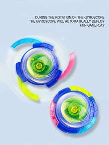 1set Children's LED Rotating Gyro Toy - UFO Spinner With Wings, Music Function, Novelty Cool Gyro, Suitable For Boys And Girls As New Year/Christmas Gift - Multicolor - View 3