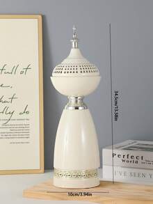1 pièce Brûle-encens en fer de 34,5 cm de hauteur, disponible en blanc crème et noir, décoration d'intérieur minimaliste et élégante, diffuseur d'aromathérapie, convient à diverses occasions, peut être utilisé comme cadeau pour les fêtes ou la remise des diplômes - Multicolore - Voir 9