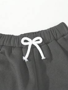 2 件套年轻男孩休闲“NEW YORK”字母印花连帽卫衣 + 裤子套装，秋冬 - 深灰色 - 查看 6