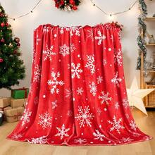 Weihnachts-Überwurf Decke Rot Weiß Schneeflocke Decken Ultra Weich Flanell Fleece Bettüberwurf Weihnachten Winter Feiertag Überwurf Warm Kuschelig Flauschig Plüsch Decken Leicht Hütten Überwurf für Sofa Couch