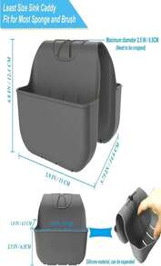 Sponge Holder For Kitchen Sink, Silicone Sink Saddle Caddy Organizer Rack, Sponges Holder Over Faucet, Hanging Kitchen Organizer Accessories Rack Basket - Dark Gray