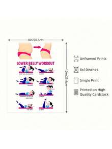 Lower Abs Workout Chart Print - Modern Health Awareness Poster With Exercise Guide, Frameless Design, 2d Flat Pattern, Paper Material, Perfect Wall Decoration For Home, Office Or Bedroom, Fitness Accessory, Ideal Room Decoration