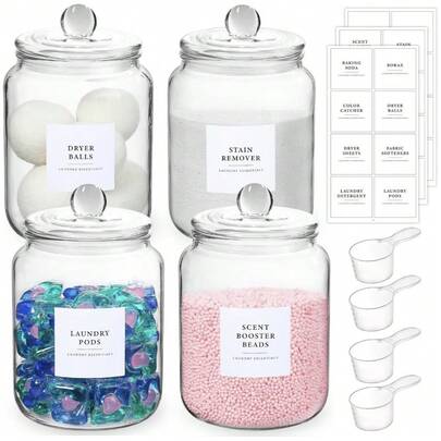 1/2 hộp đựng đồ giặt bằng thủy tinh, lọ thủy tinh để sắp xếp phòng giặt, lọ thủy tinh có nắp và nhãn bằng tre, hộp đựng đồ giặt để sắp xếp và lưu trữ phòng giặt, lọ thủy tinh kín nửa gallon đựng bột giặt, viên, hạt thơm tăng cường, hộp đựng đồ giặt để đựng bột giặt, hộp đựng đồ giặt để sắp xếp, hộp đựng đồ giặt để đựng bột giặt, hộp đựng bột giặt, lọ đựng đồ giặt, lọ thủy tinh đựng bột giặt