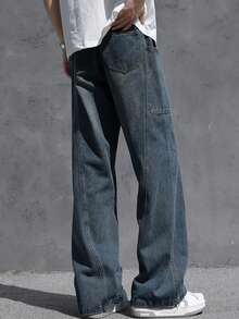 American High Street Men's Jeans Spring And Autumn 2025 New Fashion Straight Leg Workwear Curved Knife Pants
