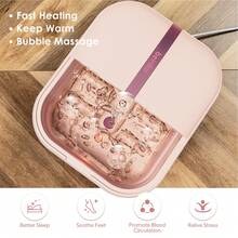 Beinilai Foot Spa Bathtub And Massager With Heater And Bubbles, Vibration And Red Light, Foot Bath With Six Rollers To Relax And Foot Soak Tub With Pumice Stone, Foldable - Xem 4