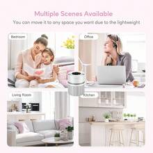 MEGAWISE EPI810 Purificador de aire para habitaciones pequeñas |   Filtro HEPA verdadero H13 |   Captura polvo, humo, pelo de mascotas |   Ideal para el hogar, oficina, recámara (blanco) - Purificador de computadora - Ver 10