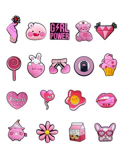 18Pcs Pink Pig Series Shoe Charms For Clogs Sandals,Shoe Decoration Premium Quality Popular Charms Accessories Great Gift For Teens Men Women And Adults