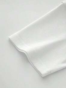 Featuring Hibiscus Flower Design ,Casual Print,Comfortable And Versatile,Letter Pattern Pure Cotton 220g Printed T-Shirt,Unisex Style - 白色 - 查看 4